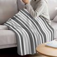 thumbnail image 3 of Grey Stripe Blanket Soft Cozy Warm Throw Blanket for Couch, Plush Fuzzy Flannel Fleece Blankets for Sofa, Farmhouse Minimalist Striped Bed Blankets Lightweight Gifts for Women, 30"x40", 3 of 9