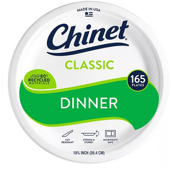 Chinet Classic Dinner Paper Plates, 10-3/8", 165 ct.