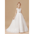 thumbnail image 3 of Flower Girl Dresses for Wedding First Communion Dress Lace Girls Pageant Ball Gown (Ivory 2 -3Years）, 3 of 8