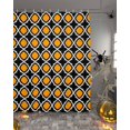 thumbnail image 2 of Halloween Yellow-Black Moroccan Geometric Shower Curtain Set ，Waterproof Fabric Shower Curtains Shower Curtains for Bathroom,Bathroom Decor 60"x72", 2 of 6