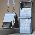 thumbnail image 1 of Lanyard Card Slot Leather Case Compatible Samsung Galaxy Z Flip 4, Crossbody Rope Z Flip 4 Case Anti-lost, 1 of 5