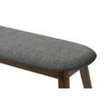 thumbnail image 5 of Baxton Studio Easton Mid-Century Modern Dark Grey Fabric Upholstered Walnut Finished Wood Bench, 5 of 7