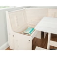 thumbnail image 4 of Linon Wickford Corner Dining Breakfast Nook Set with Storage, Table, and Bench, Seats 5-6, Light Whitewash Finish, 4 of 28