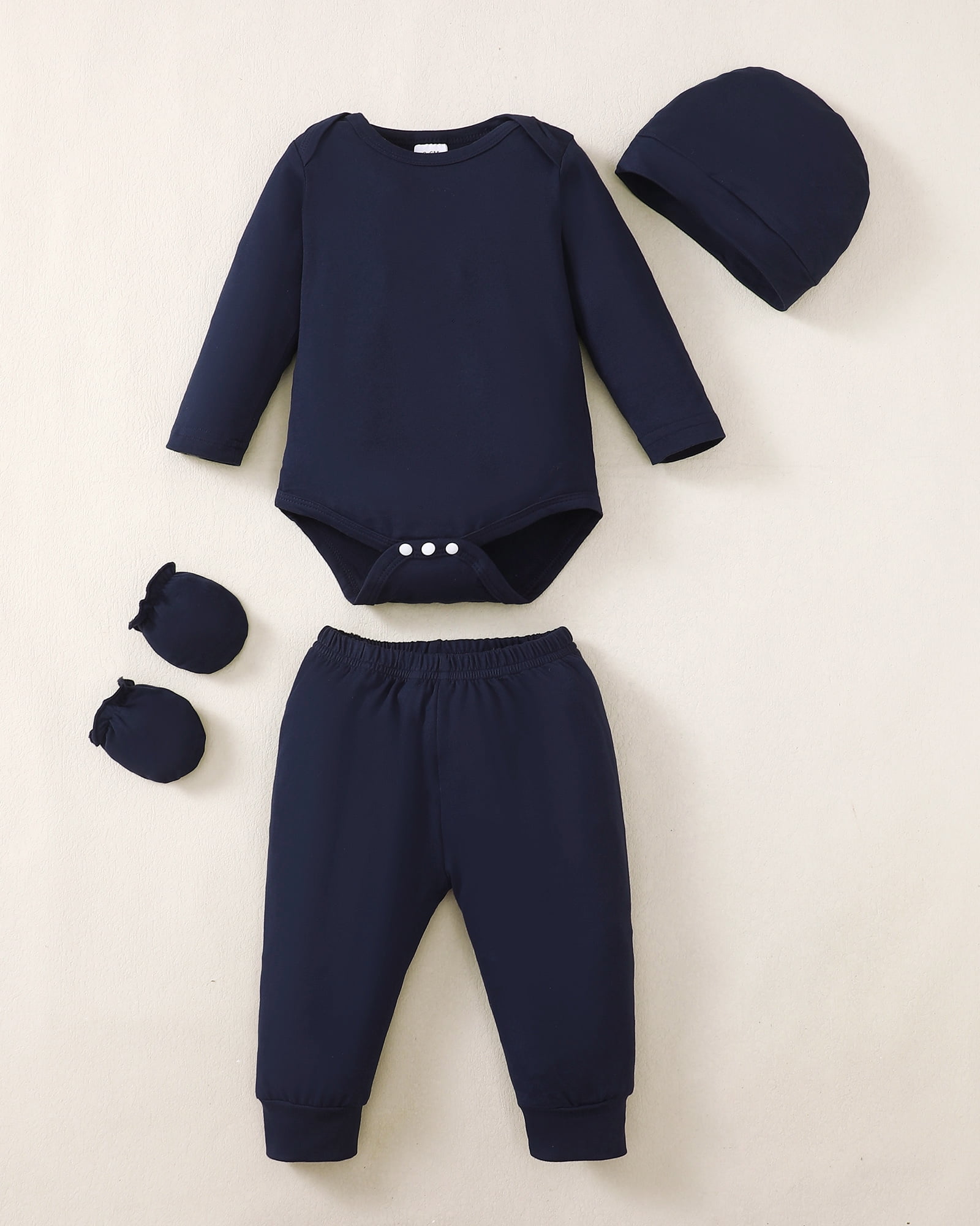 Newborn Baby Boys Outfits 3 Months Boys Pant Sets Newborn Boys 16 Pieces Layette Gifts Set Long Sleeve Romper Top Pants Hat Set Multicolor