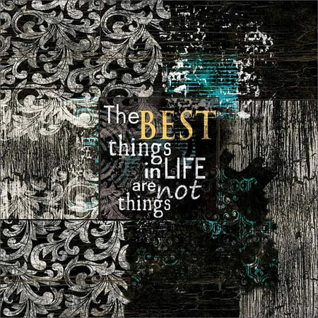 Best Things Distressed Grunge Religious Typography Black & White Canvas Art by Pied Piper