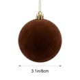 thumbnail image 3 of Hvmvliv Flocked Christmas Ball Ornament Velvet Xmas Tree Hanging Bauble Shatterproof for Holiday Party Decor, 3 of 6