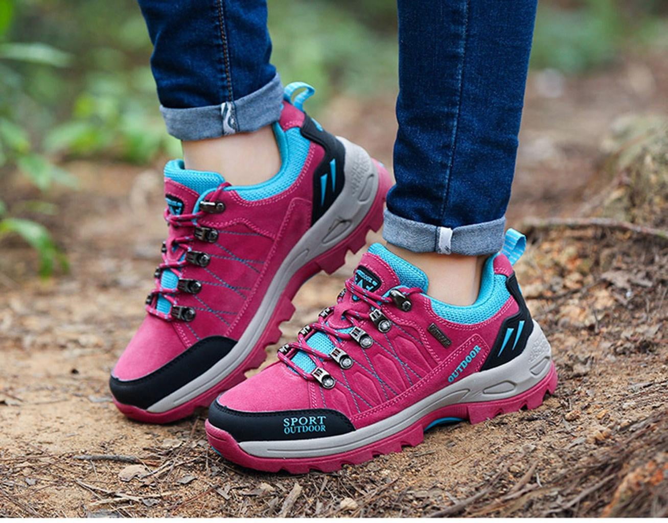 Women's Hiking Shoes Waterproof Anti-Slip Outdoor Ankle Boots Hike Trekking Shock Absorption Boots for Camping Climbing