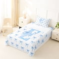 thumbnail image 3 of Erosebridal Bow Letter E Twin Sheet Sets for Girls Kids, Blue Watercolor Bedding, 3 Pieces, 3 of 6