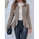 thumbnail image 4 of Elegante Blazer para Mujer, para Oficina, Trabajo, Negocios, con Dobladillo Peplum, Chaqueta Abierta con Diseño de Camello L, 4 of 10