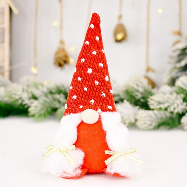 Hot6sl Liquidación de Ahorros de Verano Gorro de Punto con Copos de Nieve para Navidad, Muñeco de Rudolph, Muñeco Sin Rostro, Enano, Muñeco Duende, Decoración