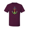 thumbnail image 2 of Trippy Mandala Nautical Colorful Mosaic Anchor | Mens Fashion Graphic T-Shirt, Maroon, X-Large, 2 of 4
