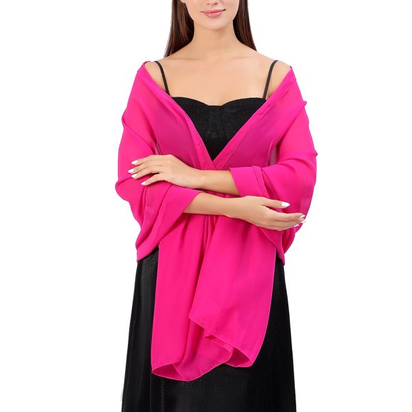 Outfmvch Scarf For Women Shawl Wraps For Women Women Stole Shawl Silk Scarf Wrap Pashmina For Wedding Evening Party Ceremonies Scarf Hot Pink One Size