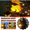 thumbnail image 2 of Halloween Faceless Ghost Statue with Lantern,Halloween Decorations Witch Statue with Lantern,Resin Hell Messenger Witch Sculpture with Led Candle Light for Home,Garden,Yard and Decoration, 2 of 10