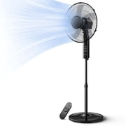 Goosiay 16" Oscillating Pedestal Fan with Remote Control, 10H Timer Stand up Fan, Ultra Quiet Fan for Bedroom Home Office