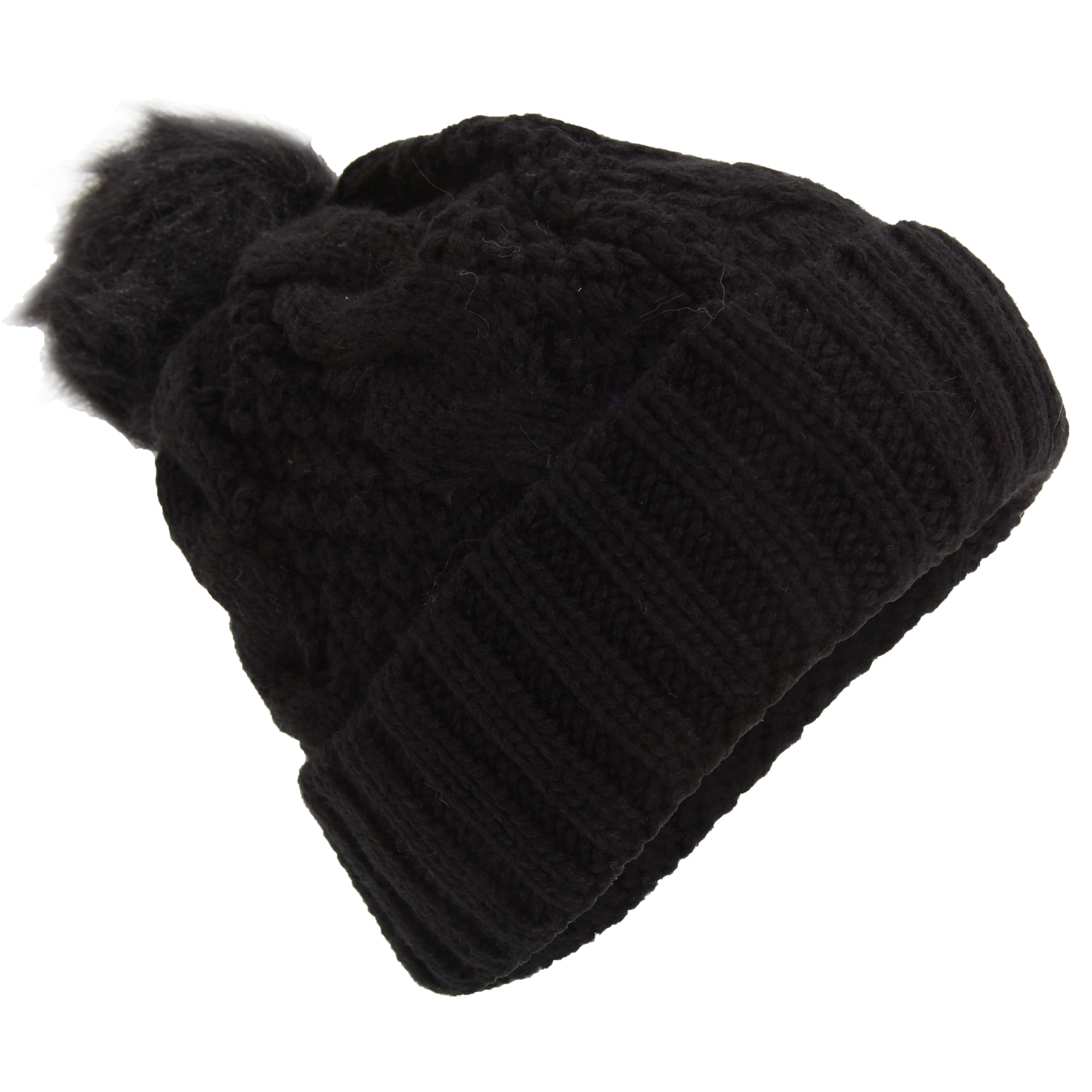 ladies large pom pom hat