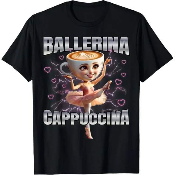DOPASHIRT Italian Brainrot Ballerina Cappuccina Ballerina Cappuccino Unisex T-Shirt Unisex S-5XL Hot Trending Shirt, Vintage Birthday Gift