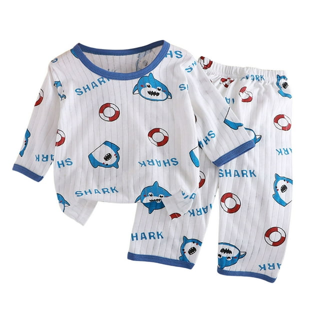 Ensemble de Pyjamas Garçon Tout-Petit Imprimé Animal Col Rond Haut Pantalon Filles Pyjamas Décontractés Ensemble Vêtements Garçon Tout-Petit 3T 4T