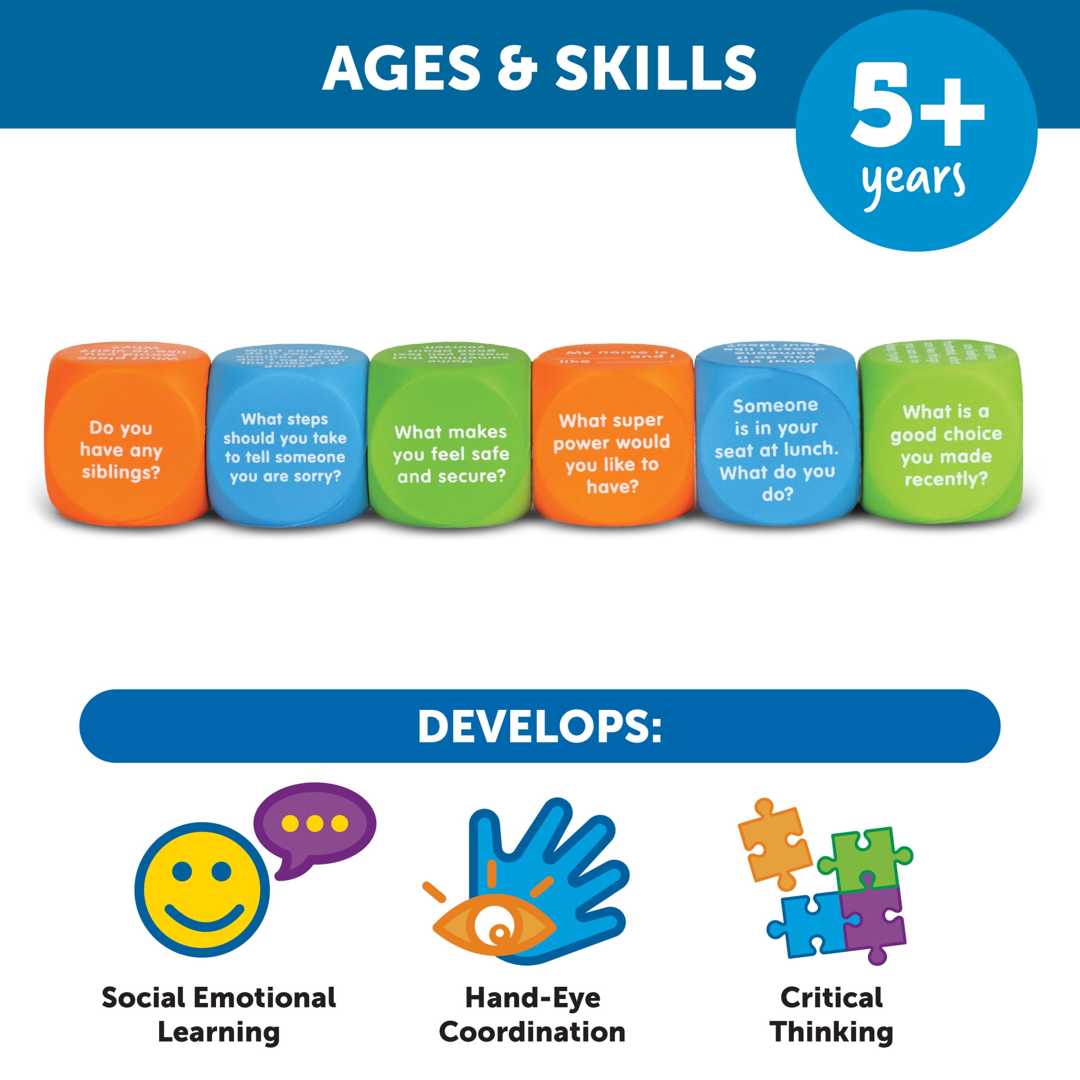 Learning Resources Let's Talk Cubes  Social Emotional Activities, Ages 5+