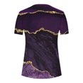 thumbnail image 4 of ICHUANYI Clearance Women's Summer V-Neck Print Casual Loose Top Short Sleeve Button Blouses Tops(Purple, S) ICHUANYI WER2023081404884, 4 of 5