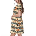 thumbnail image 2 of Easygdp Funny Chicken para Vestido Transpirable de Mujer, Vestido Suelto de Manga Corta con Pliegues y Bolsillos para el Verano, 2 of 6