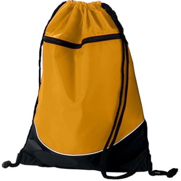 1920A Tri-Color Drawstring Backpack, Gold & Black - All