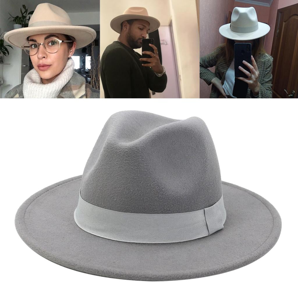 2x Fashion Fedora Hat Breathable Classic Felted Winter  display picture 2