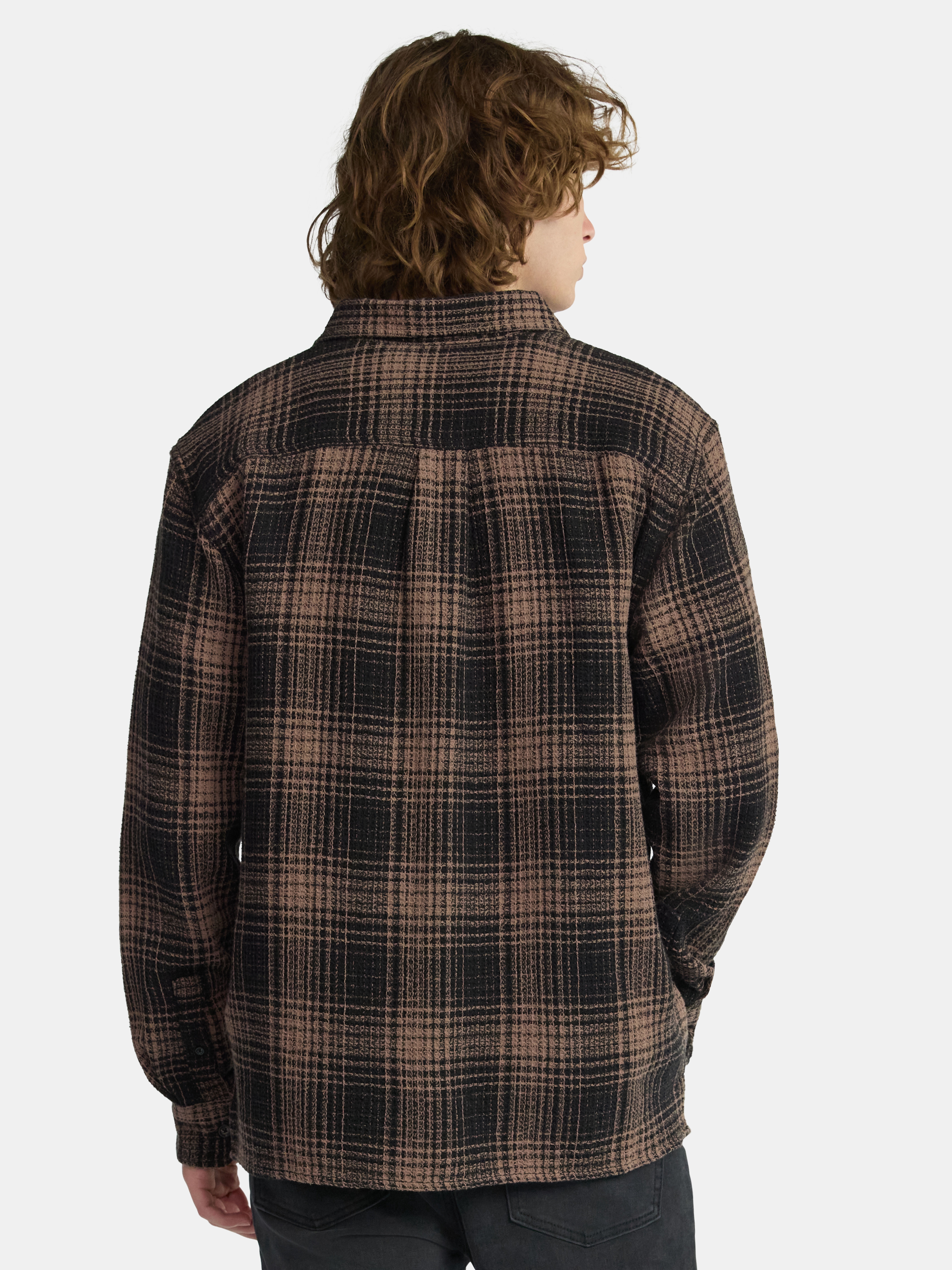 No Boundaries Men's & Big Men's Long Sleeve Textured Shirt , Sizes XS-5XL