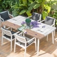 thumbnail image 2 of Purple Lavender Table Cloths for 4 Foot Rectangle Tables, Spring Floral Daisy Butterfly Leaves Gray Patio Waterproof Elastic Fitted Tablecloths, Washable Rectangular Table Cover for Camping, 2 of 8