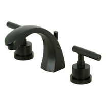 Kingston Brass KS4980CML Manhattan Widespread Bathroom Faucet with Brass Pop-Up, Matte Black