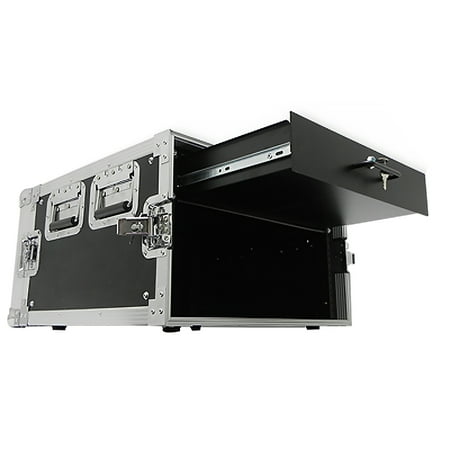 Seismic Audio 6 SPACE RACK CASE WITH 2U LOCKING DRAWER Amp Effect Mixer PA/DJ PRO - SAR6rd2u