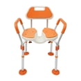 thumbnail image 3 of Wide Seat Bath Chair for Seniors, Pregnant Women Height Adjustable Armrest Shower Chair with Non-slip Backrest & 4 large suction cup foot pads, 276 lbs Load, 3 of 16
