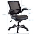 thumbnail image 3 of Computer Work Desk Chair, Black, Faux Vinyl Leather, Home Office Business, Modern Contemporary HB34278, 3 of 12