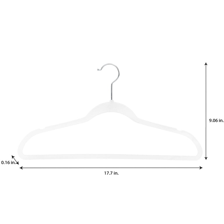 Simplify 25-Pack Slim Velvet Plastic Clothes Hangers, White photo 7