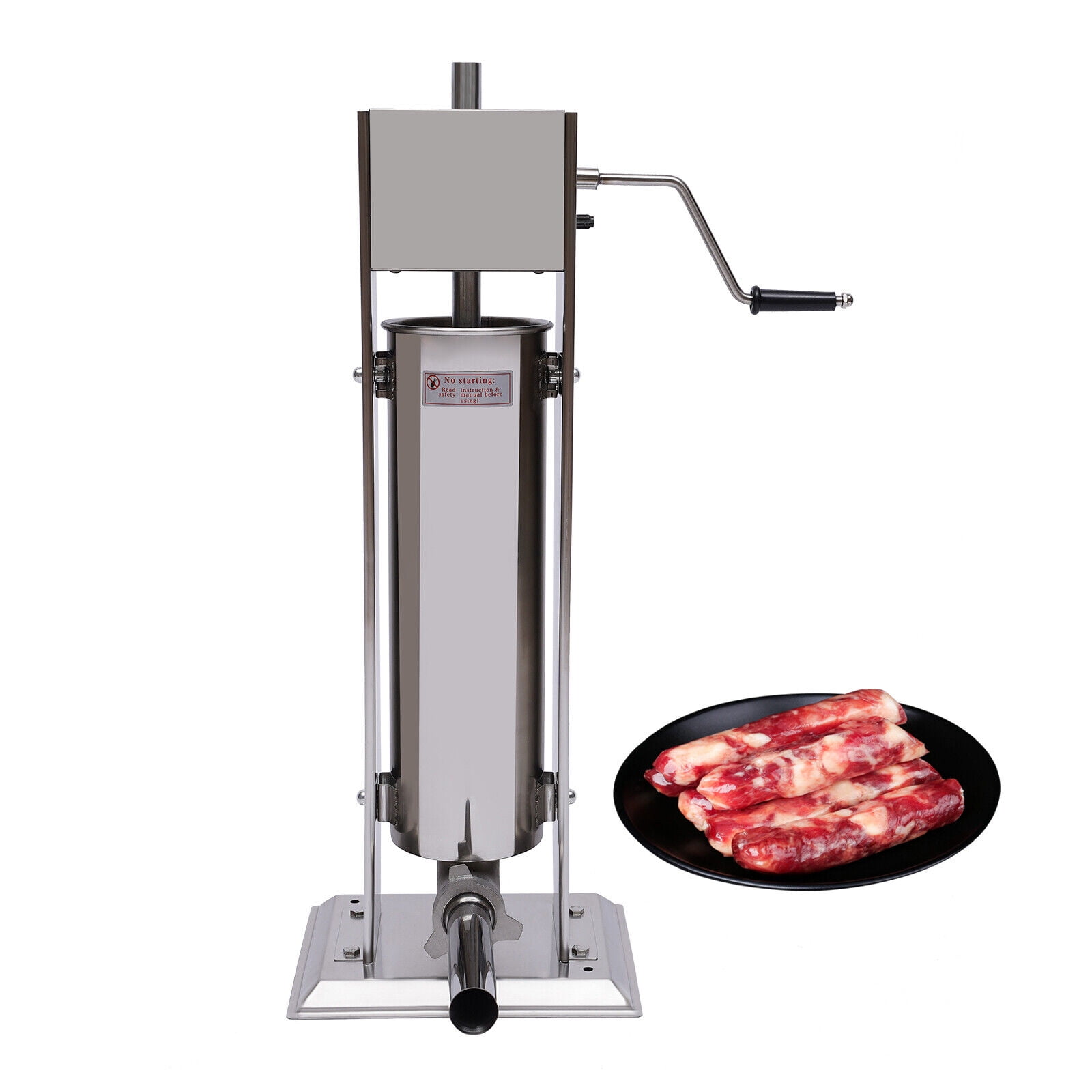 7L Sausage Stuffer Vertical Sausage Maker Machine Hand Crank Stainless