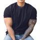 thumbnail image 5 of pstuiky Camisas casuales de manga corta para hombre, Camisa informal de manga corta con cuello redondo y corte ajustado para hombre, de color liso camisetas de hombre xxxl, 5 of 6