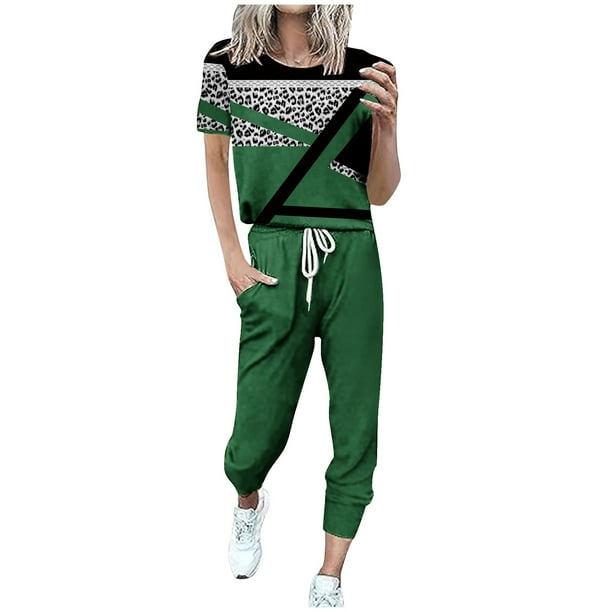 BiZtdJrK 2 Piece Sets for Women Geometric Print Short Sleeve