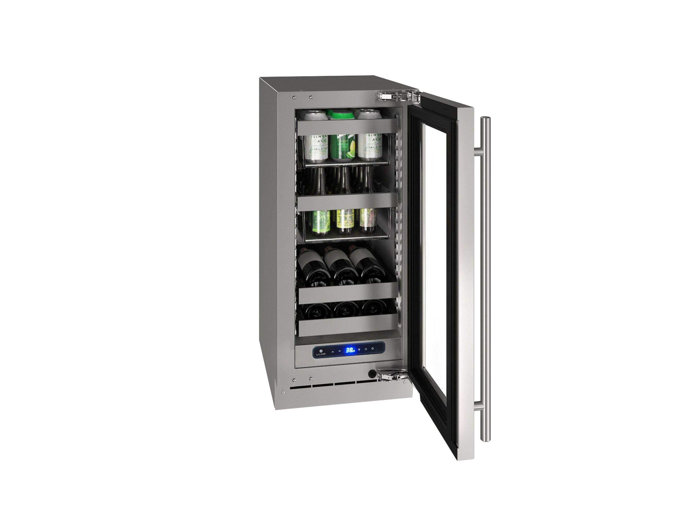 U-Line Uhbv515-01A 15" Wide 8 Wine Bottle And 54 Can Capacity Built-In Or Free Standing
