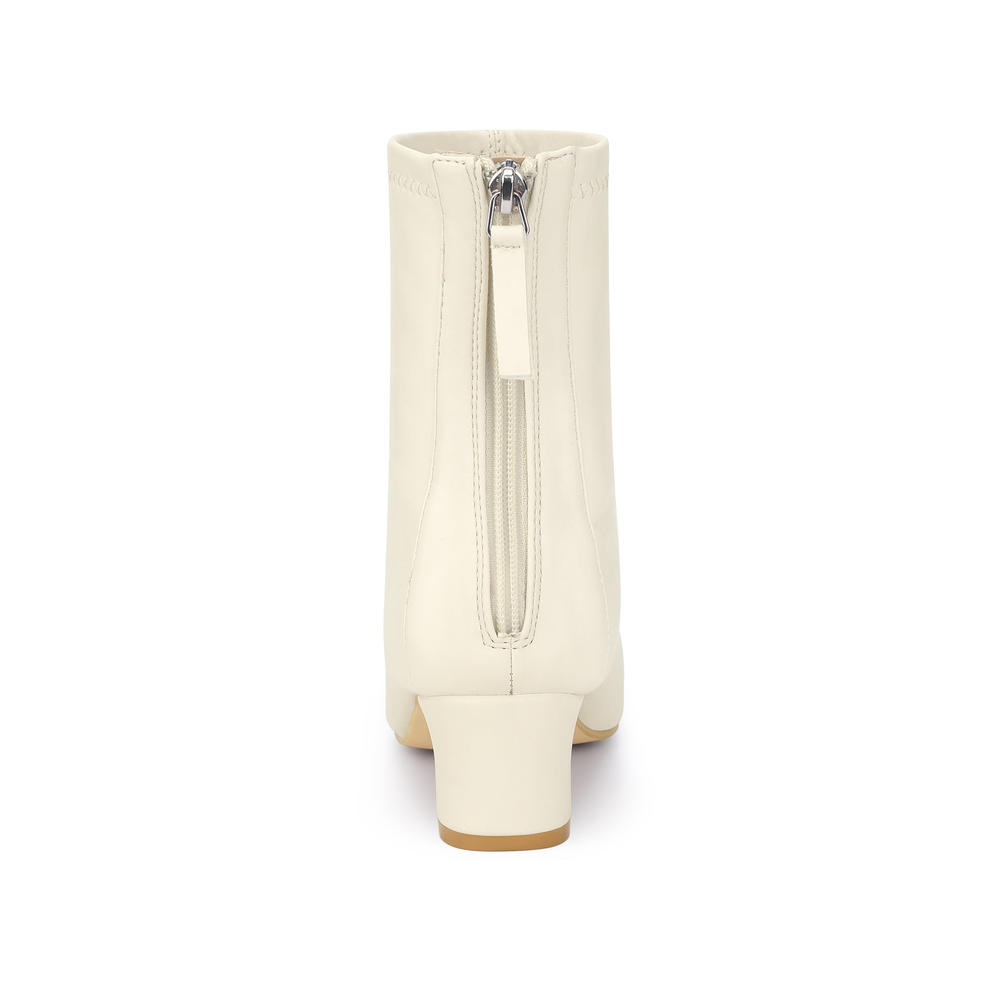 Cream block heel boots best sale