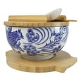 thumbnail image 4 of White Blue Koi Fish 28Oz Donburi Ramen Bowl With Lid Trivet Spoon Chopsticks Set, 4 of 9