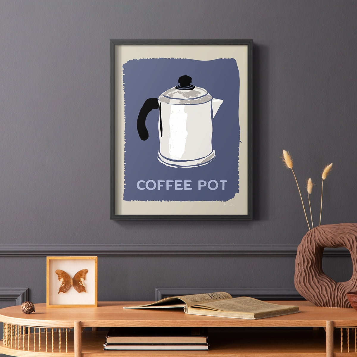 Modern Coffee I in Black Solid Wood 16 x 20 Framed Print