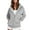 Grey, variant on XINXIAOO Womens Hoodies Long Sleeve Hoodies for Women Zip up Cozy Sweatshirts for Women Pink Crewneck Sweatshirt Womens Fall Fashion Streetwear