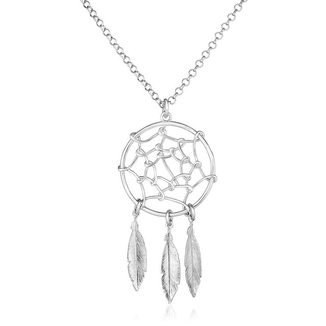 Collier en Argent Sterling 17 Pouces avec Pendentif Attrape-Rêves 17 Po