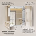 thumbnail image 2 of JUSTLET LED Bathroom Medicine Mirror Cabinet with Lights, 31.89" W x 27.56" H Wall-Mounted Aluminum Cabinet with Anti-Fog Dimmable Light Color Adjustment, Silver, 2 of 12
