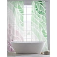 thumbnail image 5 of Ombre Green Pink Sheer Curtains 96 Inch Length 2 Panels Set Window Treatments, Summer Coastal Ocean Sea Beach Wave Rod Pocket Semi Curtains for Living Room/Bedroom/Kitchen Décor, 104"W x 96"L, 5 of 7