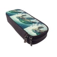 thumbnail image 6 of Lsque Watercolor Turtle1 Printed Big Capacity PU Leather Pencil Case Large Pencil Pouch Stationery Pen Bag Pencil Holder for Teen, 6 of 6