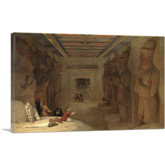ARTCANVAS Hypostyle Hall Of Great Temple At Abut Simbel Egypt 1849 Canvas Art Print by David Roberts - Size: 18" x 12" (1.50" Deep)