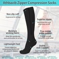 thumbnail image 5 of 2 Pairs Zipper Copper Compression Socks for Women & Men Circulation 15-20 mmHg is Best Support for Athletic Running Cycling, Nursing, Travel, 5 of 6