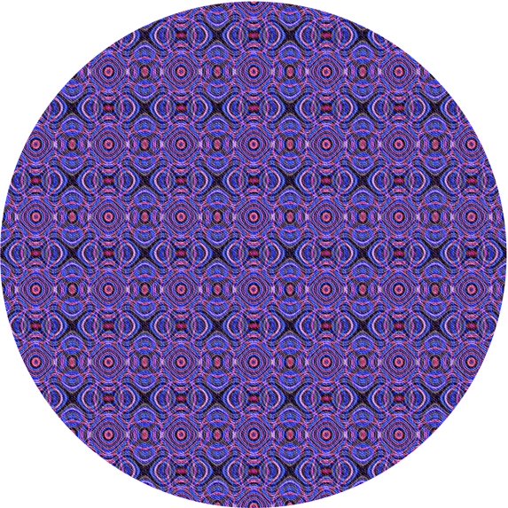 Ahgly Company Machine Washable Indoor Round Transitional Bright Purple Area Rugs, 3' Round