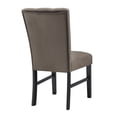 thumbnail image 3 of Mocha Tufted Dining Chairs Set of 2: Modern Upholstered Side Chairs with Channel Back, 3 of 7