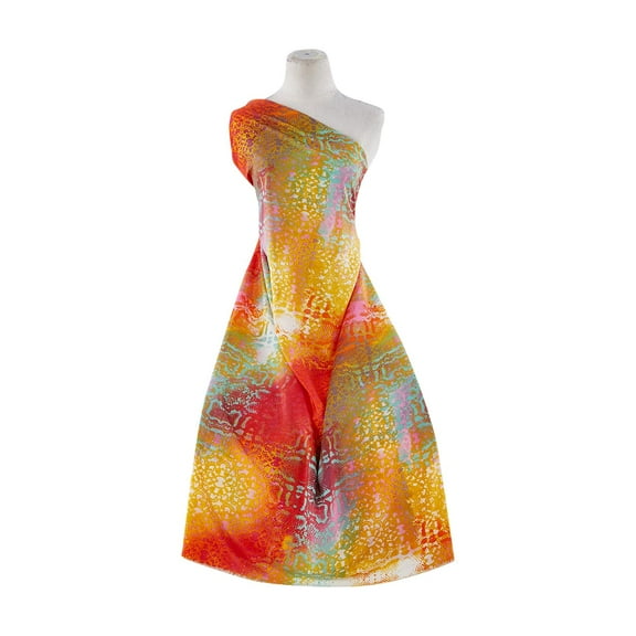 Zelouf Peach Cdc China Print  , Sewing, DIY, Crafts Fabric by the Yard, 875 Orange/mint, 3 Yard